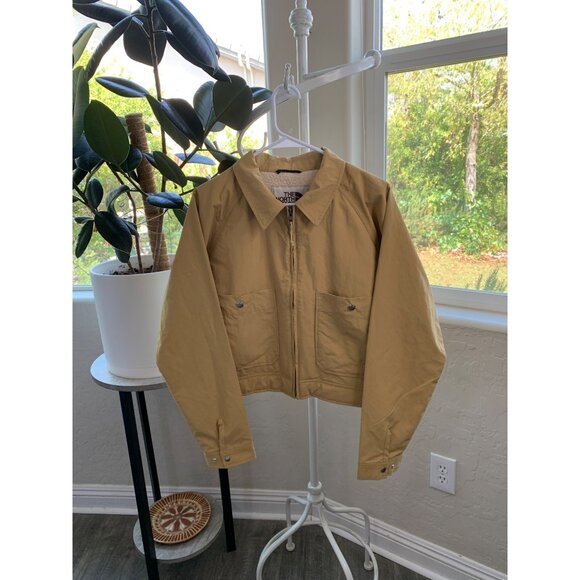 The North Face women’s work jacket  Fleece-Lined NF0A7URY Size L tan EUC 7351 - Picture 6 of 15